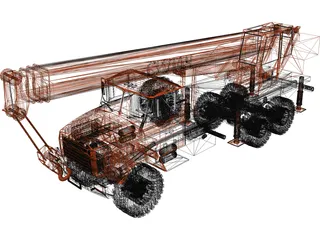 KrAZ 63221 with KTA-25 Crane 3D Model preview