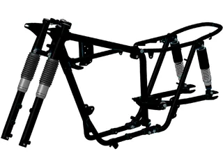 Triumph T120 Motorcycle Frame (1968) 3D Model preview
