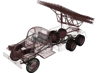 Katjuscha Russian Rocket launcher 3D Model preview