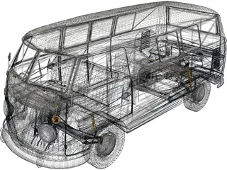 Volkswagen T1 (1967) 3D Model preview