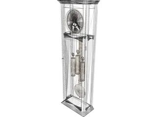 Long Case Clock 3D Model preview