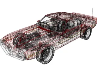 Ford Mustang GT500 (1969) 3D Model preview