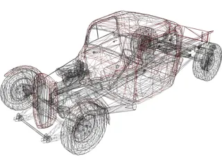 Hot Rod 3D Model preview