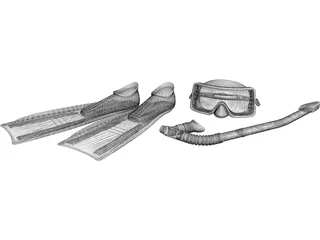 Diving Equipment 3D Model preview