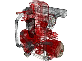 2CV Engine 3D Model preview