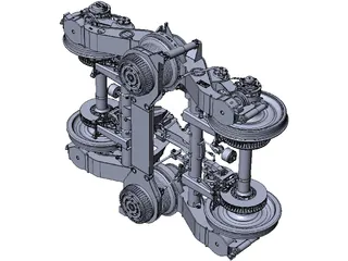 Train Bogie Y32 3D Model preview