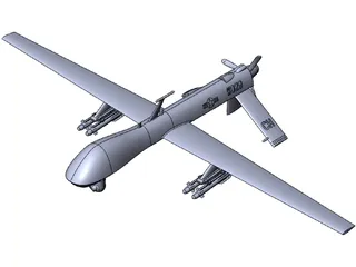 MQ-1B Predator Aircraft OAV 3D Model preview