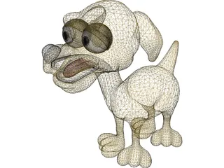 Happy Dog Cartoon 3D Model preview