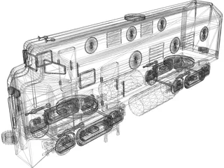 Diesel Locomotive 3D Model preview