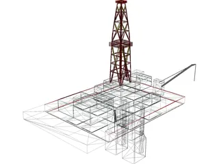 Oil Platform 3D Model preview