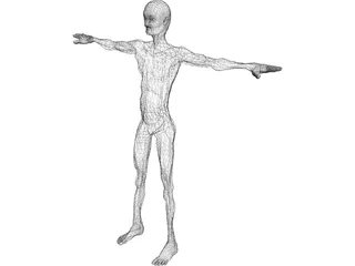 Old Skinny Man 3D Model preview