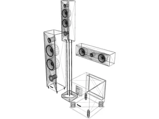 Home Cinema Set Pioneer 3D Model preview