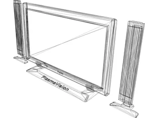 Fujitsu PlasmaVision TV 3D Model preview
