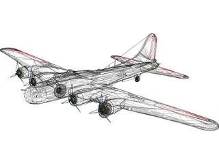 Boeing B-17 Flying Fortress 3D Model preview