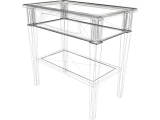 Walnut Nightstand 3D Model preview