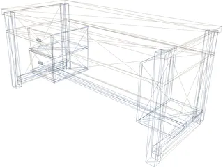 Desk School 3D Model preview