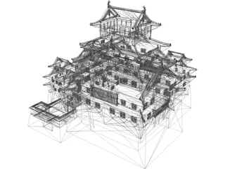 Himeji Jo Japan Castle 3D Model preview