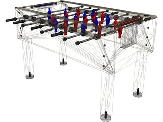 Foosball Table 3D Model preview