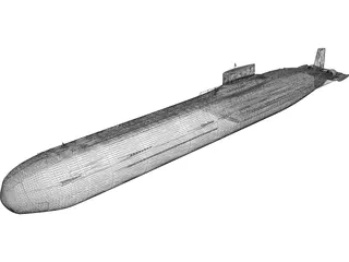 Typhoon Class (Type 941) Submarine 3D Model preview