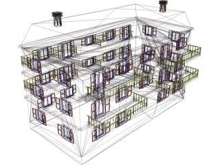 Apartment Building 3D Model preview