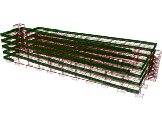 Spiral Style Multi Story Car Park 3D Model preview