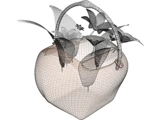 Flowers Basket 3D Model preview