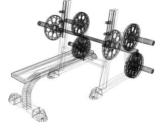 Bench Press 3D Model preview