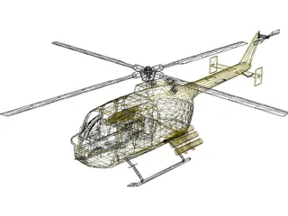 MBB BO 105 3D Model preview