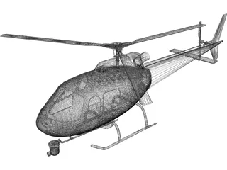 Eurocopter AS-350 B2 Squirrel Ecureuil 3D Model preview