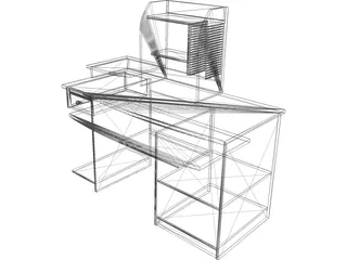Computer Desk 3D Model preview