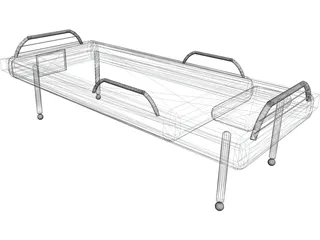 Hospital Bed 3D Model preview