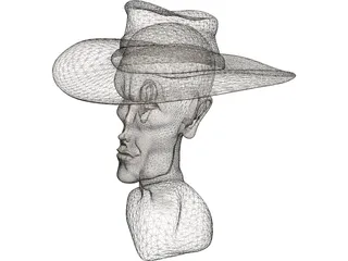 Cowboy Head 3D Model preview