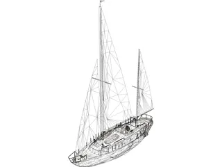 Sailboat 3D Model preview