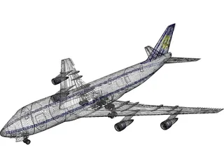 Boeing 747-400 Lufthansa 3D Model preview