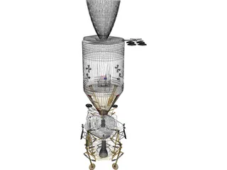 Apollo Pack Service + LEM 3D Model preview