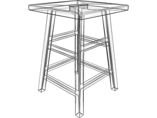 Museum Stool 3D Model preview