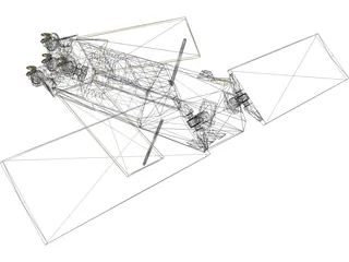 Iridium Constellation Satellite 3D Model preview