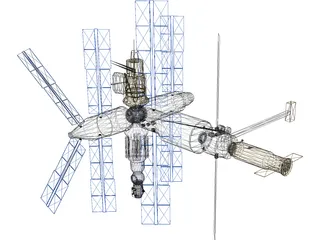 MIR Space Station 3D Model preview