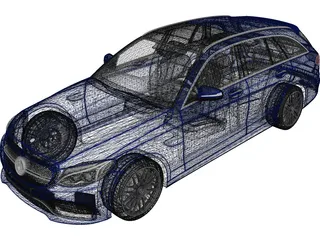 Mercedes-Benz C63 AMG W205 Estate (2015) 3D Model preview