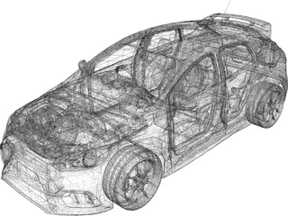 Ford Focus RS (2016) 3D Model preview