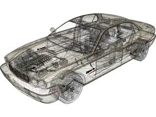 Jaguar XJR (2004) 3D Model preview
