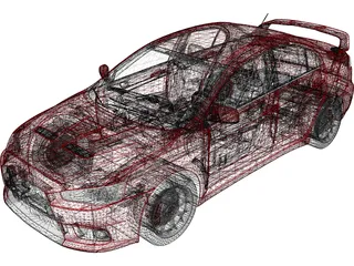 Mitsubishi Lancer Evolution X 3D Model preview