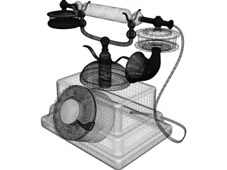 Antique Telephone 3D Model preview