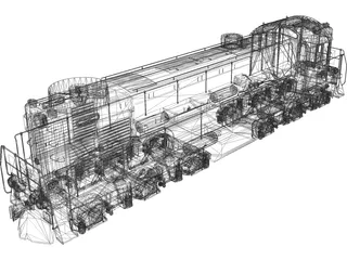 Diesel Locomotive TEM2 3D Model preview