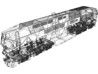 Diesel Locomotive TEP70 3D Model preview