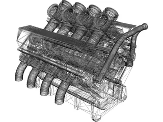 Ford 6L V8 Motor 3D Model preview