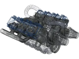 V6 Engine 3D Model preview