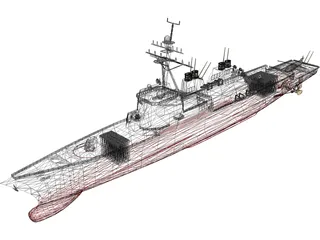 Arleigh Burke-Class Destroyer 3D Model preview