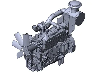 Cummins K19 Diesel Engine 3D Model preview