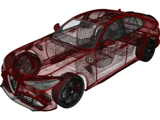Alfa Romeo Giulia Quadrifoglio (2016) 3D Model preview